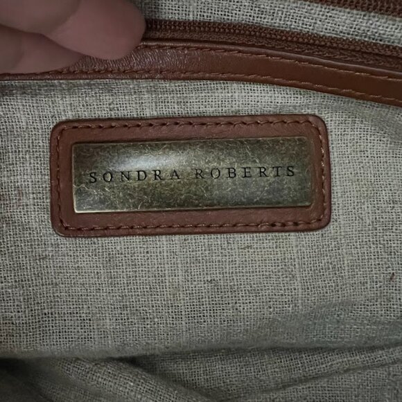 Sondra Roberts Brown Basketweave Hobo Shoulder Bag Purse - Picture 13 of 16